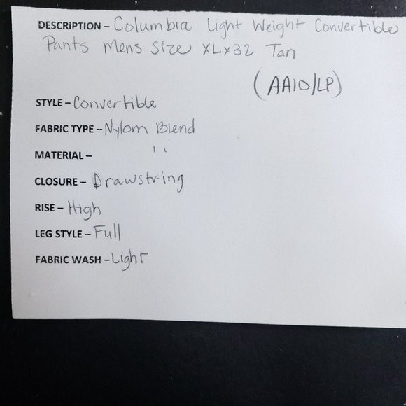 Columbia Light Weight Convertible Pants Men's Sz XLx32 Tan - Picture 7 of 7